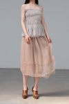 Marc Le Bihan Silk Skirt Six-layer Tulle 25930 Series French Hand-dyed MLB-25930-SKIN Skin Color